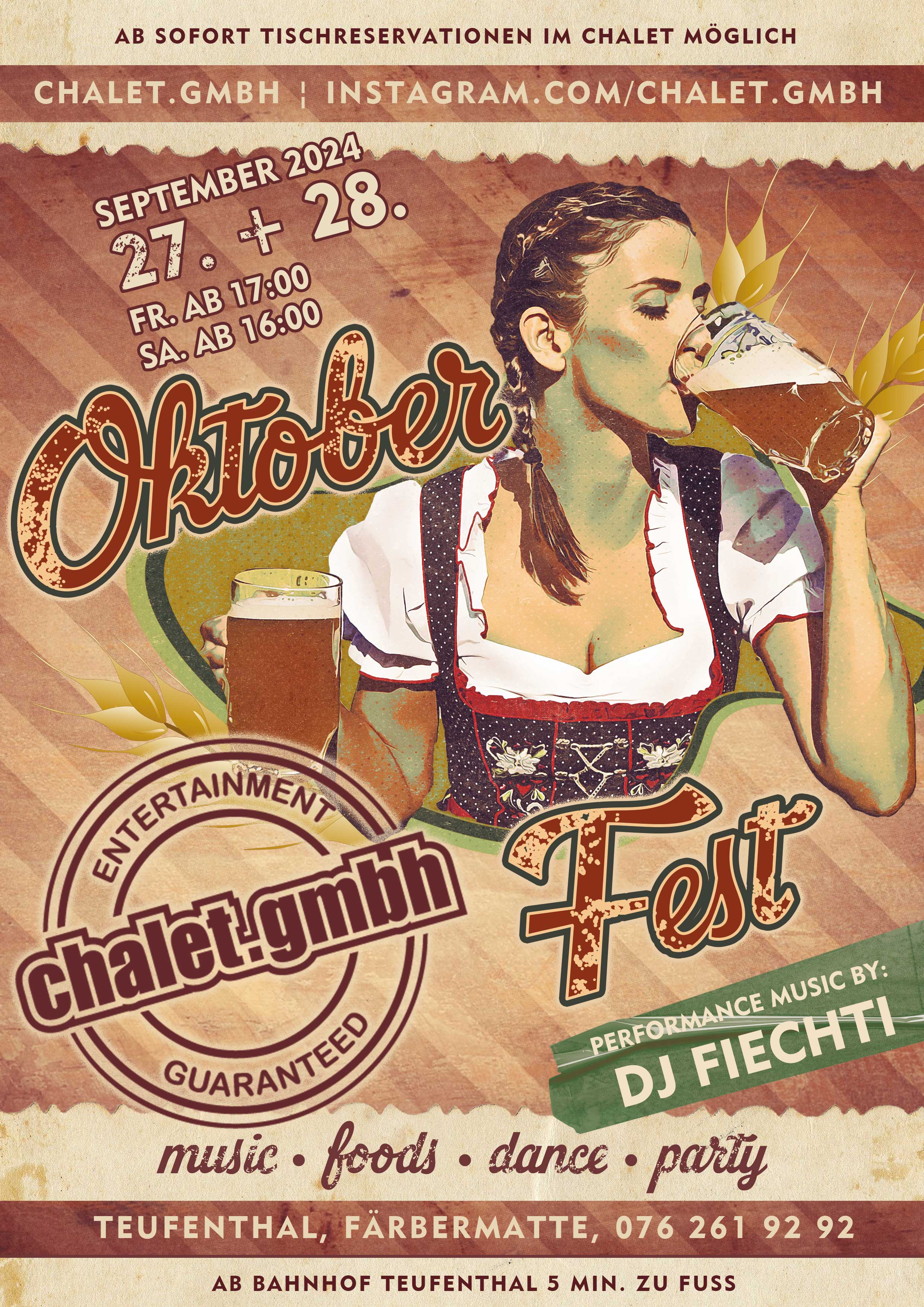 Oktoberfest, teufenthal, Chalet GmbH, Dj Fiechti